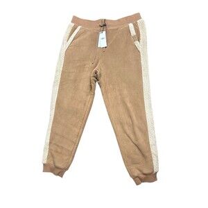 UGG Evren Bonded Pants Fleece Drawstring Waist Joggers Color Chestnut Brown Sz L